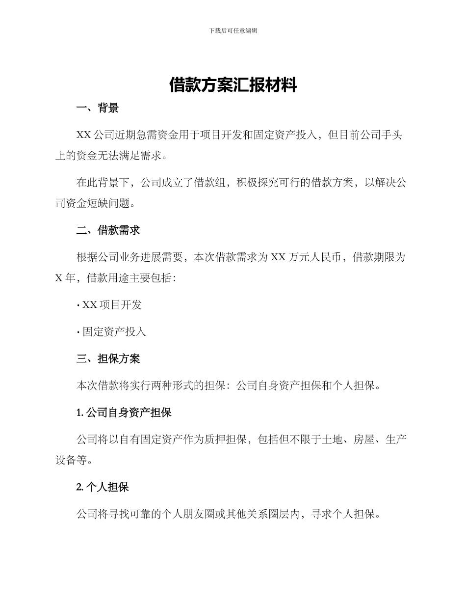 借款方案汇报材料_第1页