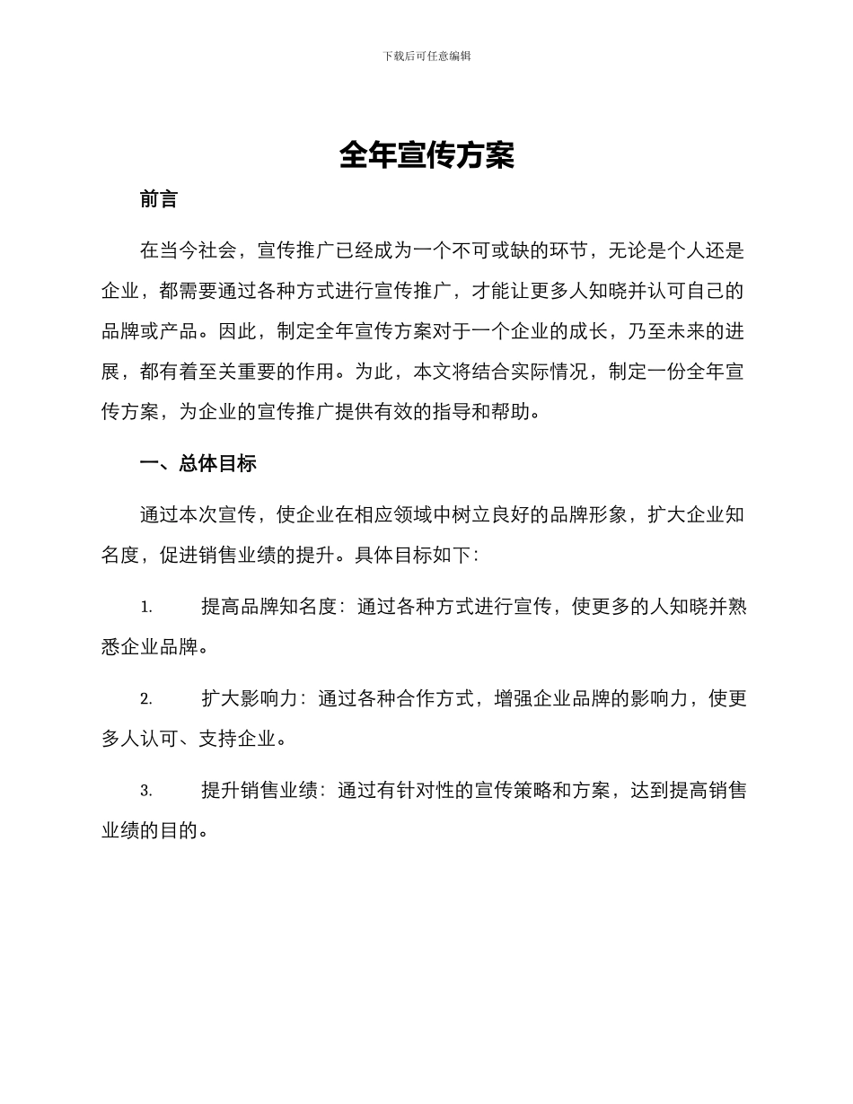 全年宣传方案_第1页