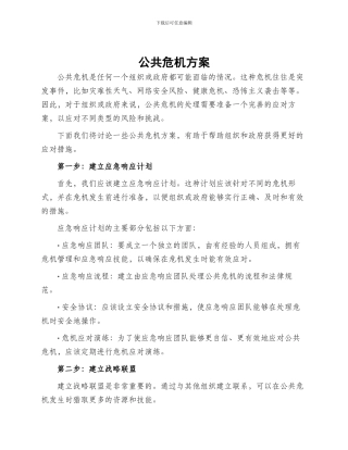 公共危机方案