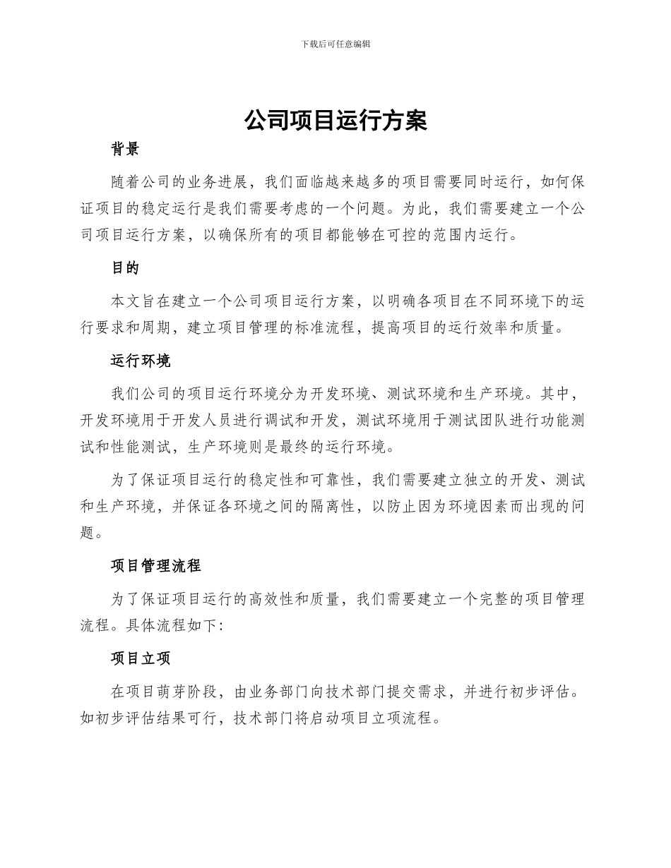 公司项目运行方案_第1页