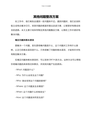 其他问题整改方案