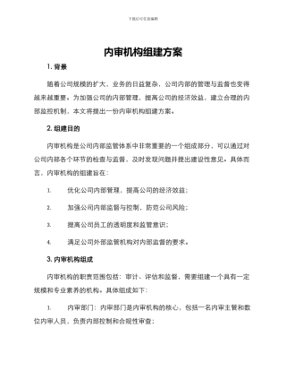 内审机构组建方案