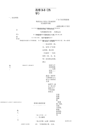 高中物理复习热学知识点