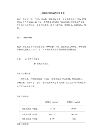 高血压护理查房