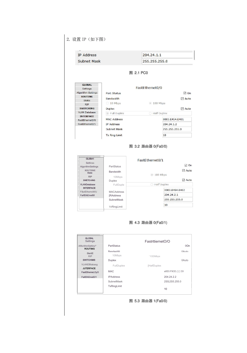 实验报告二(静态路由设置)_第2页