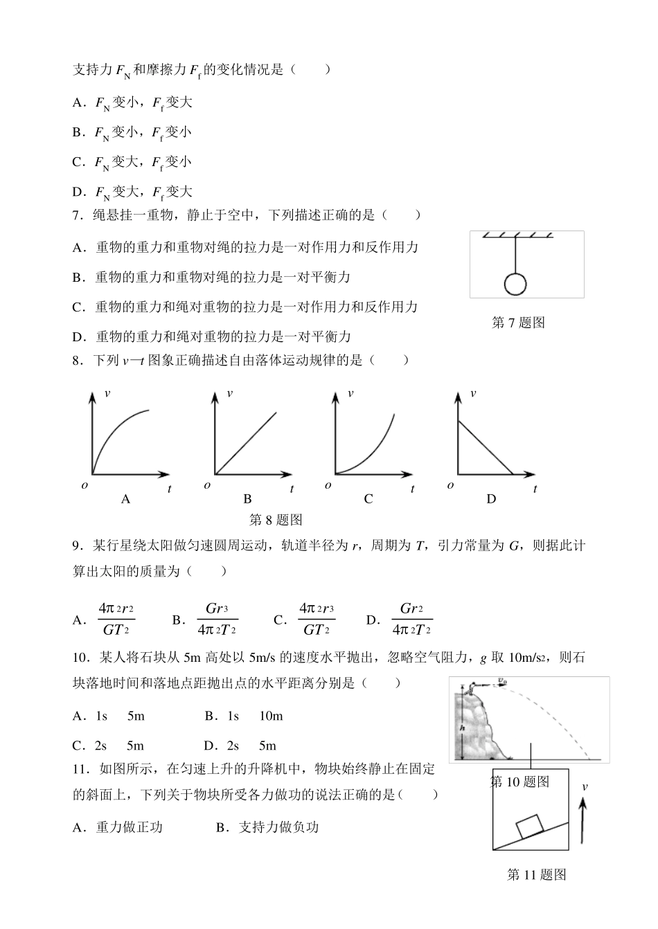 2019辽宁学业水平测试真题物理精品教育_第2页