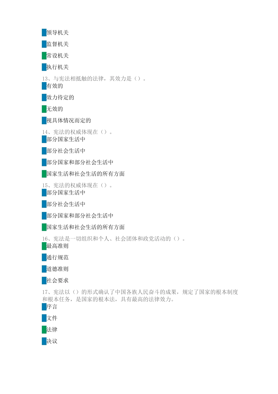 2020宪法小卫士课后练习题库_第3页