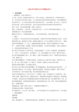2020年中考作文之中考满分作文