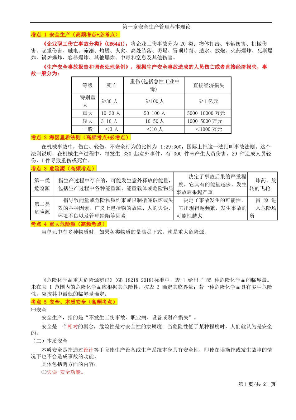 2020年安全生产管理频考点汇总_第2页