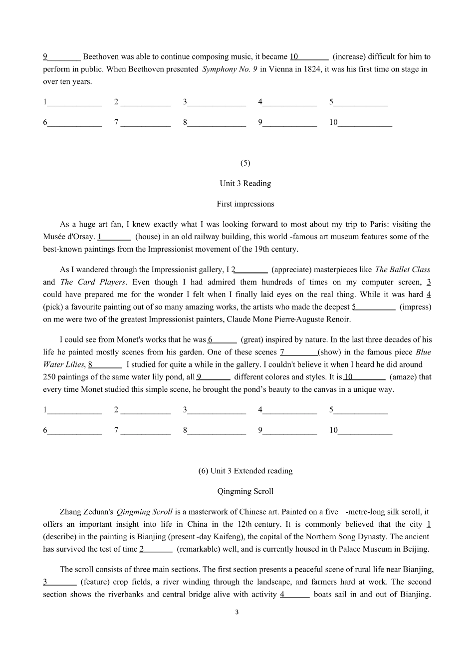 2020新译林版高中英语选择性必修一全册课文语法填空_第3页