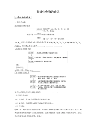 2020高考微专题---有机化合物的命名