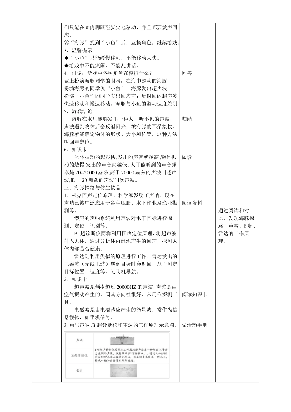 2022苏教版科学五年级下册海豚与声呐教案_第2页