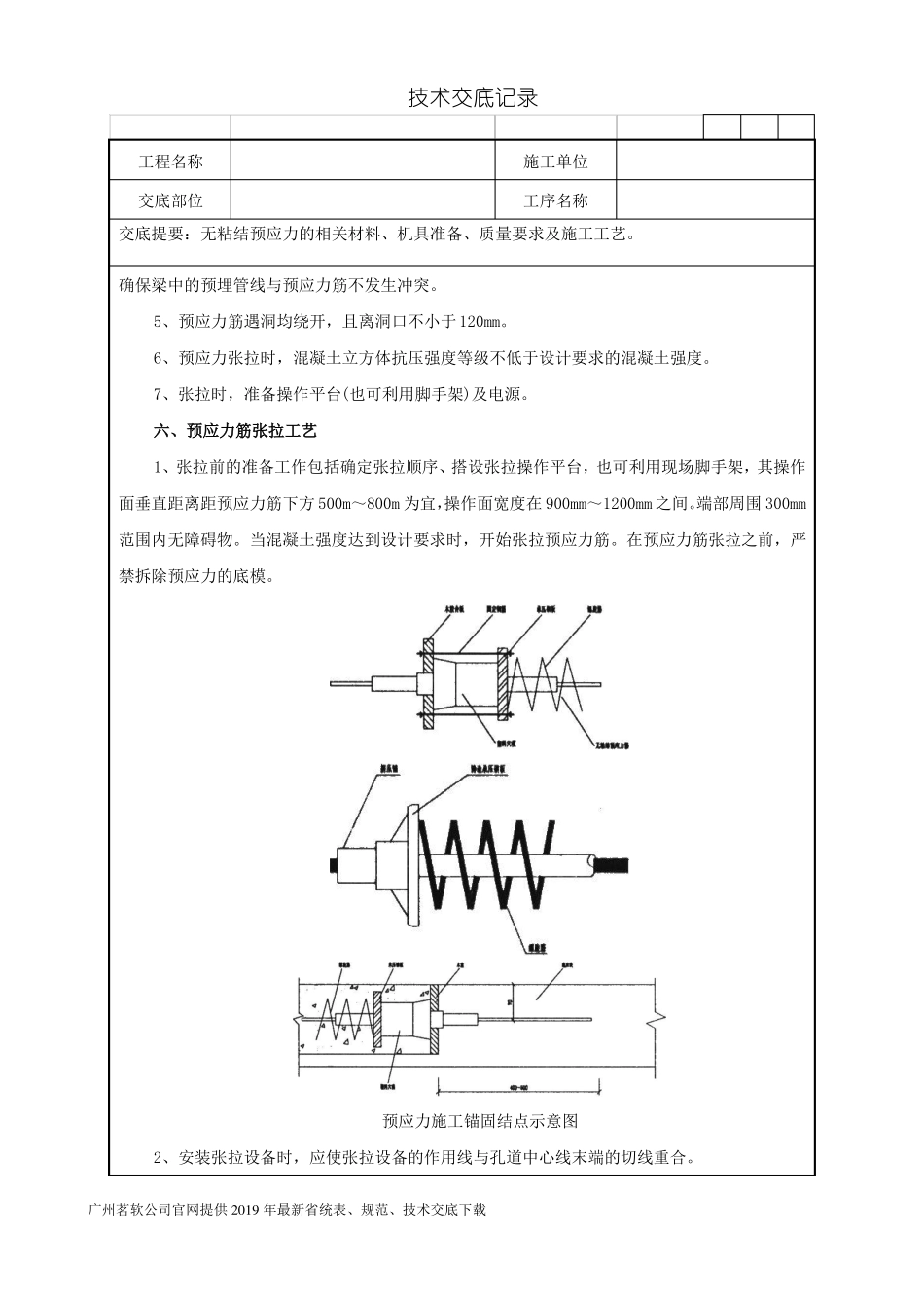 24无粘结预应力技术交底记录_第2页