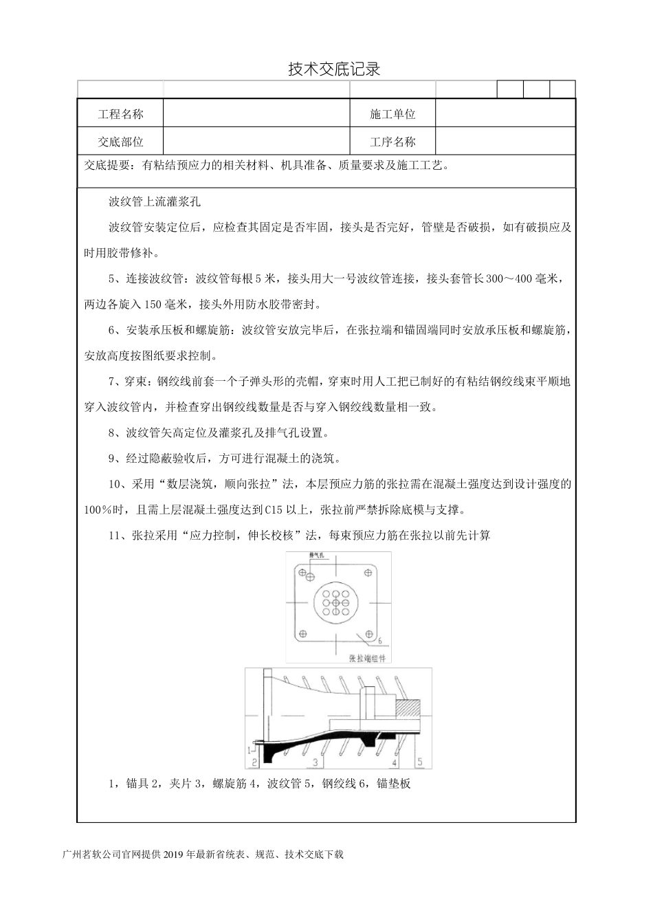 25有粘结预应力技术交底记录_第2页