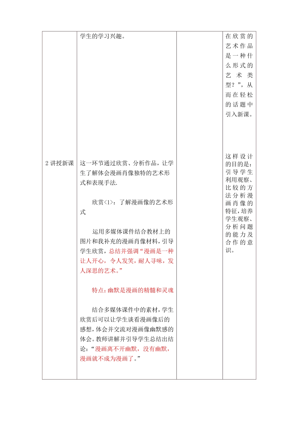 2学画漫画像教学设计与反思_第2页