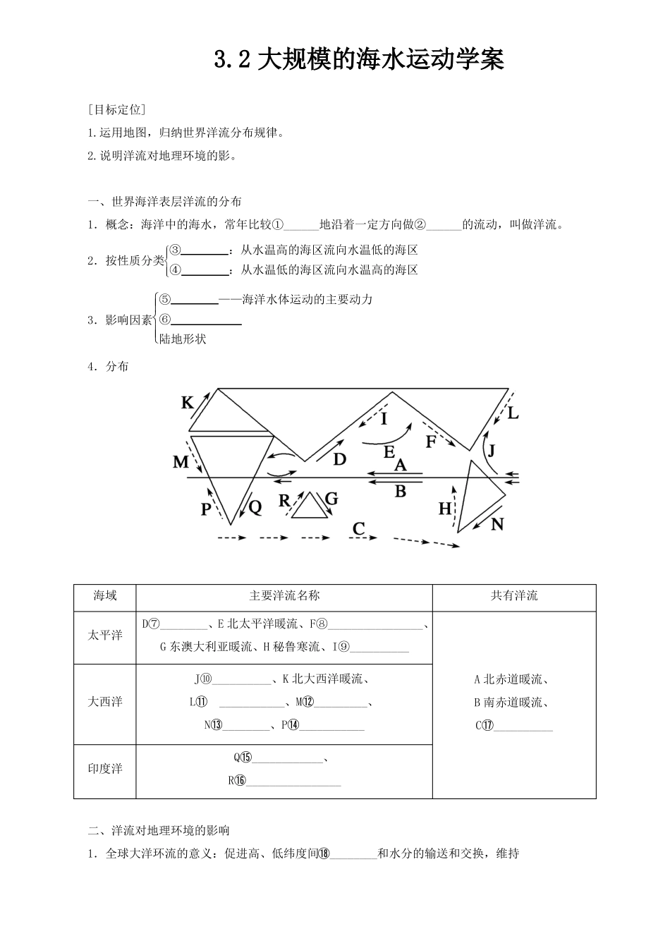 2大规模的海水运动学案_第1页