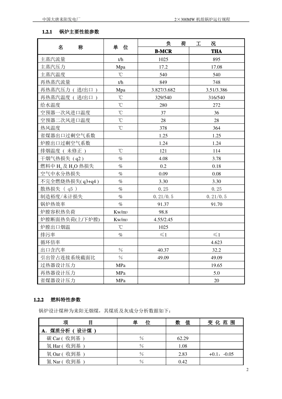 300MW机组运行规程锅炉部分_第2页