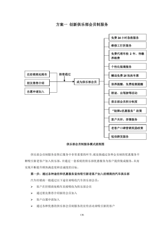 301方案一：创新俱乐部会员制服务方案