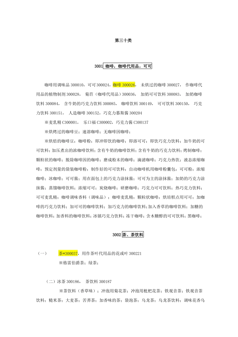 30类商品分类表_第1页