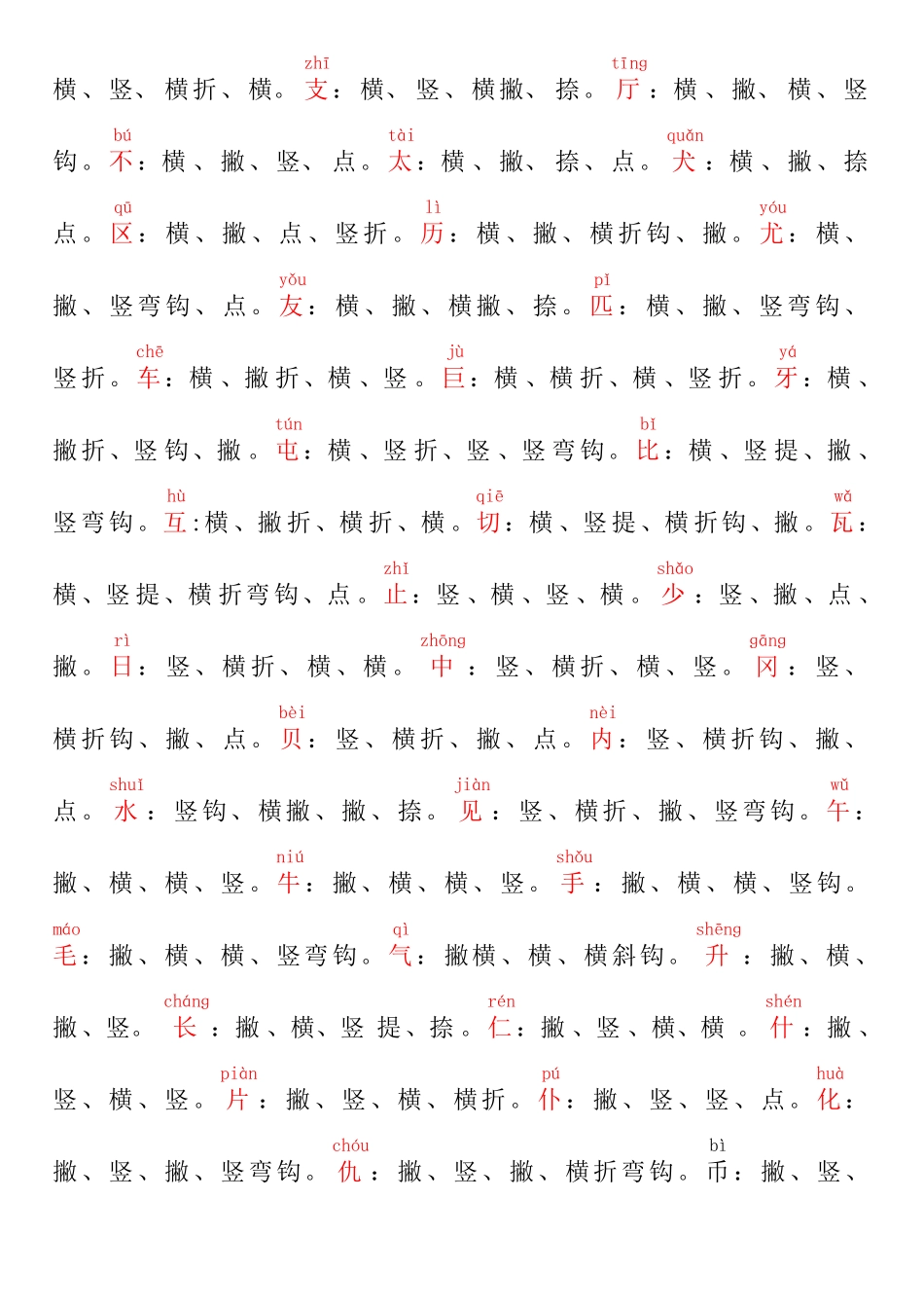 3500个常用汉字笔顺表带拼音_第3页