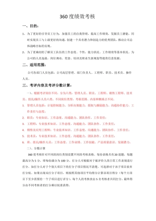 360度绩效考核方案