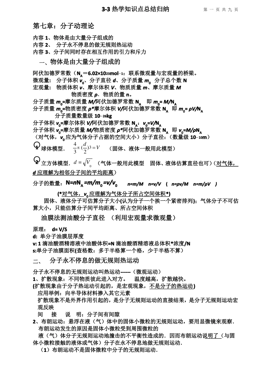 3热学知识点总结归纳_第1页