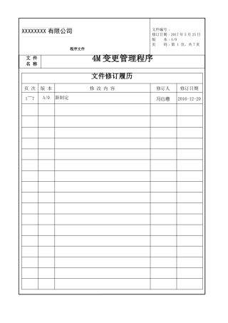 4M变更管理程序