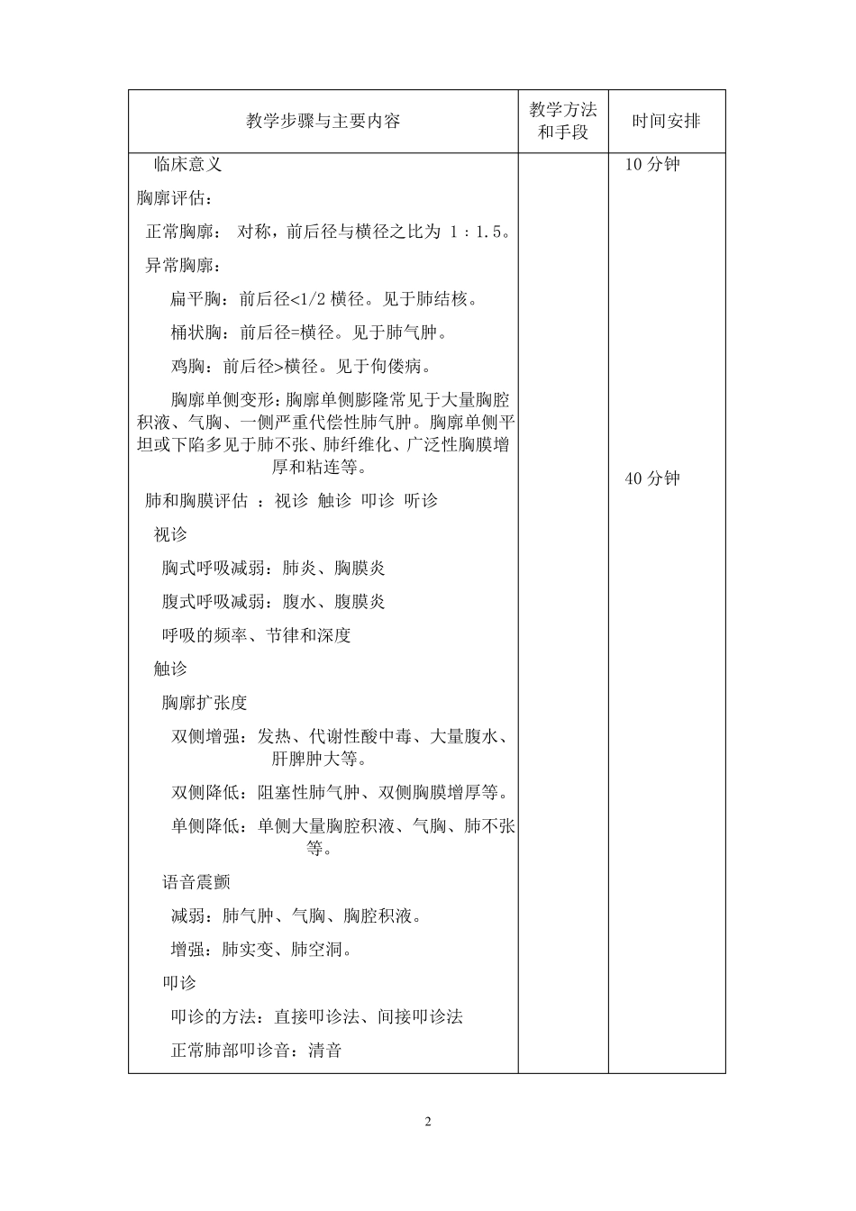 4三5星级教案胸部评价胸壁、胸廓、肺和胸膜的评价_第3页