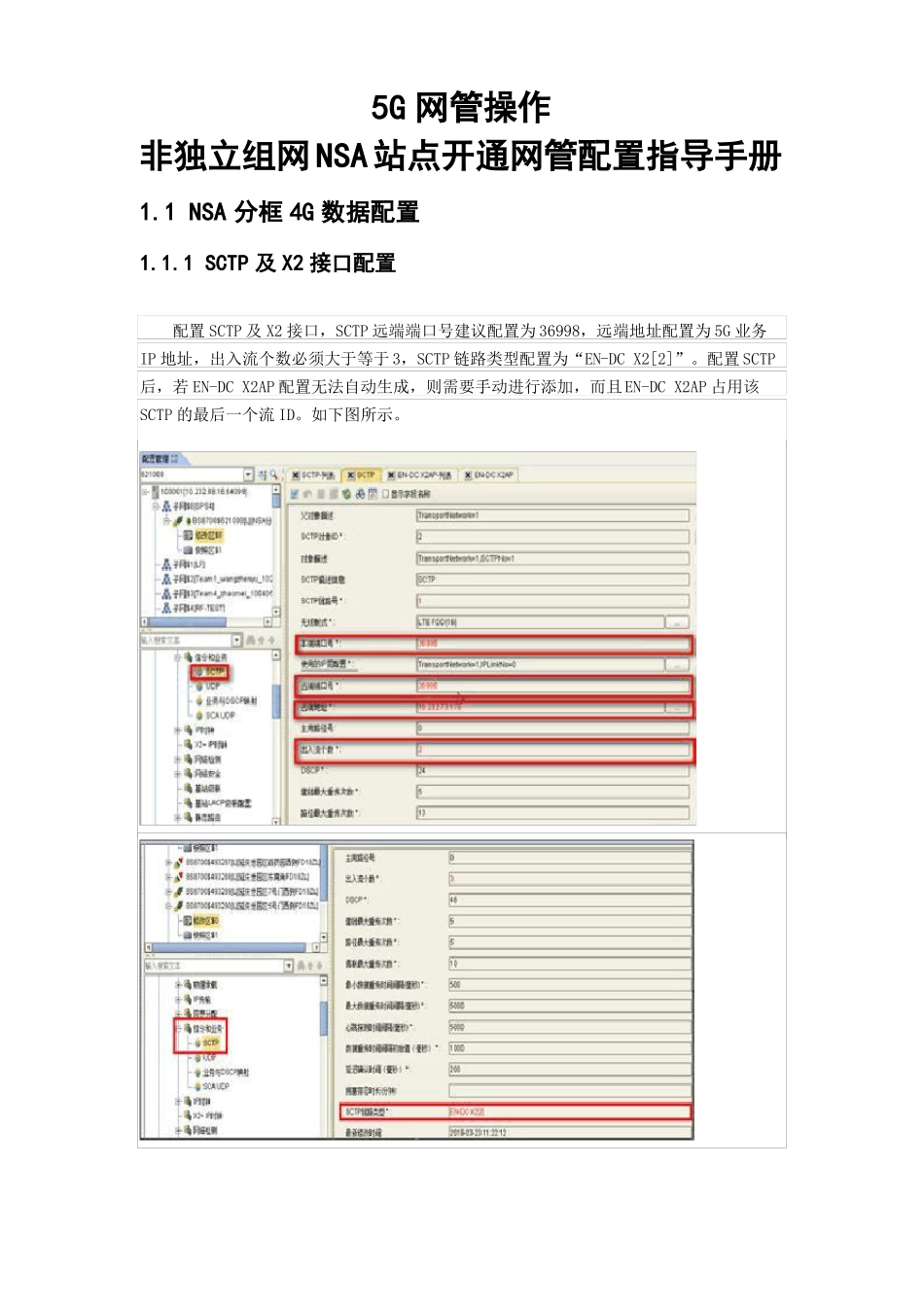 5G非独立组网NSA站点开通网管配置指导手册_第1页