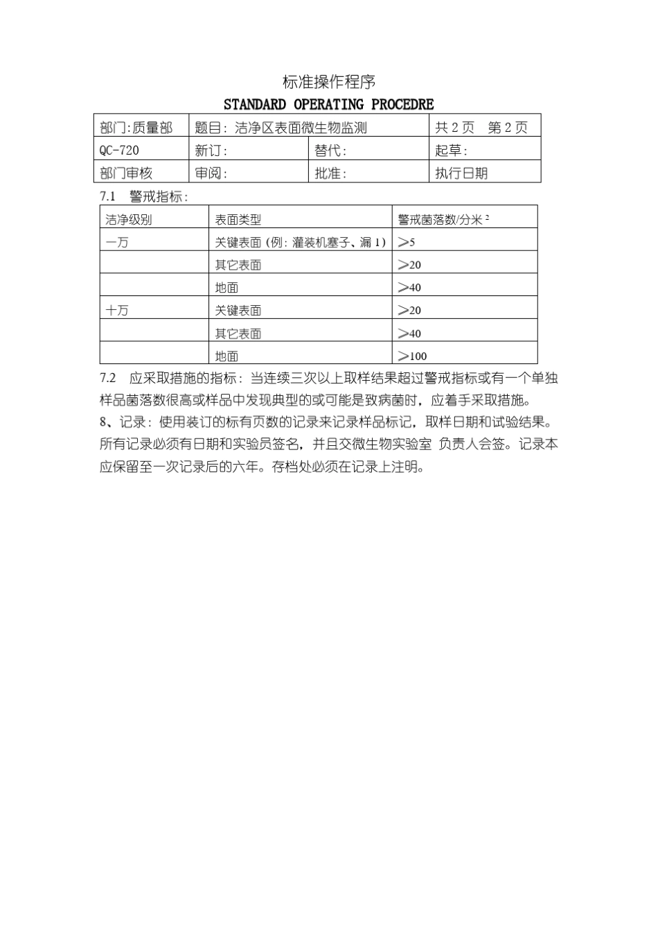 5洁净区表面微生物监测洁净区操作人员手的微生物试验_第2页