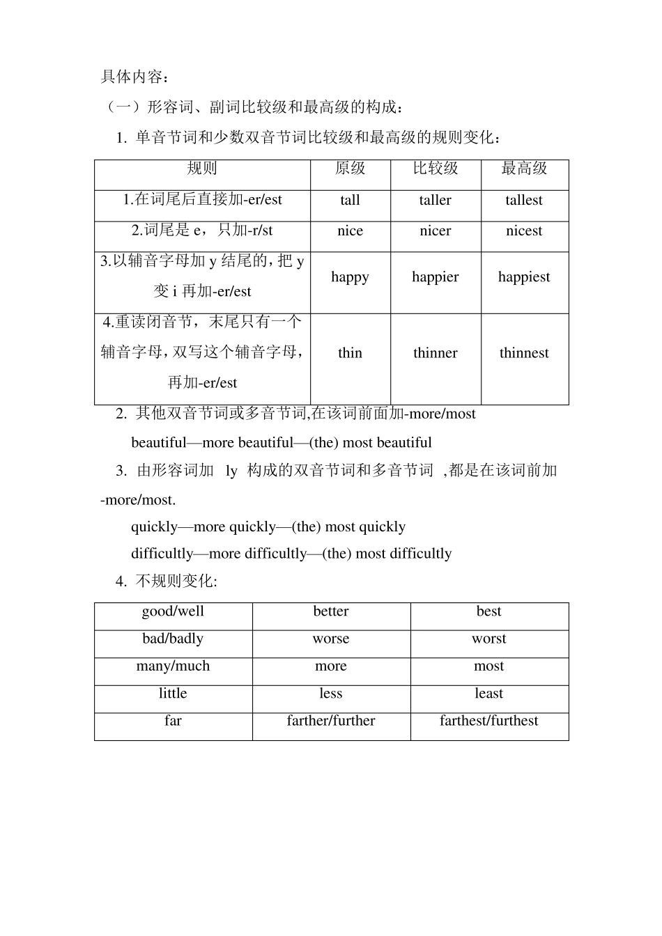 8最高级讲解、比较级和最高级综合练习题_第3页