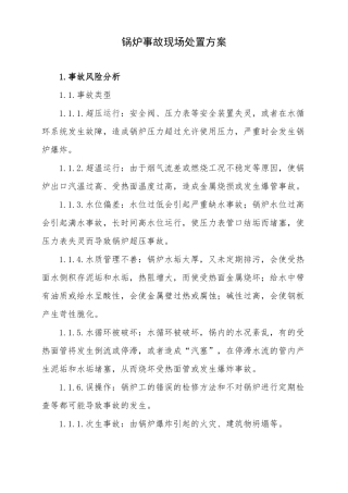 8锅炉事故现场处置方案