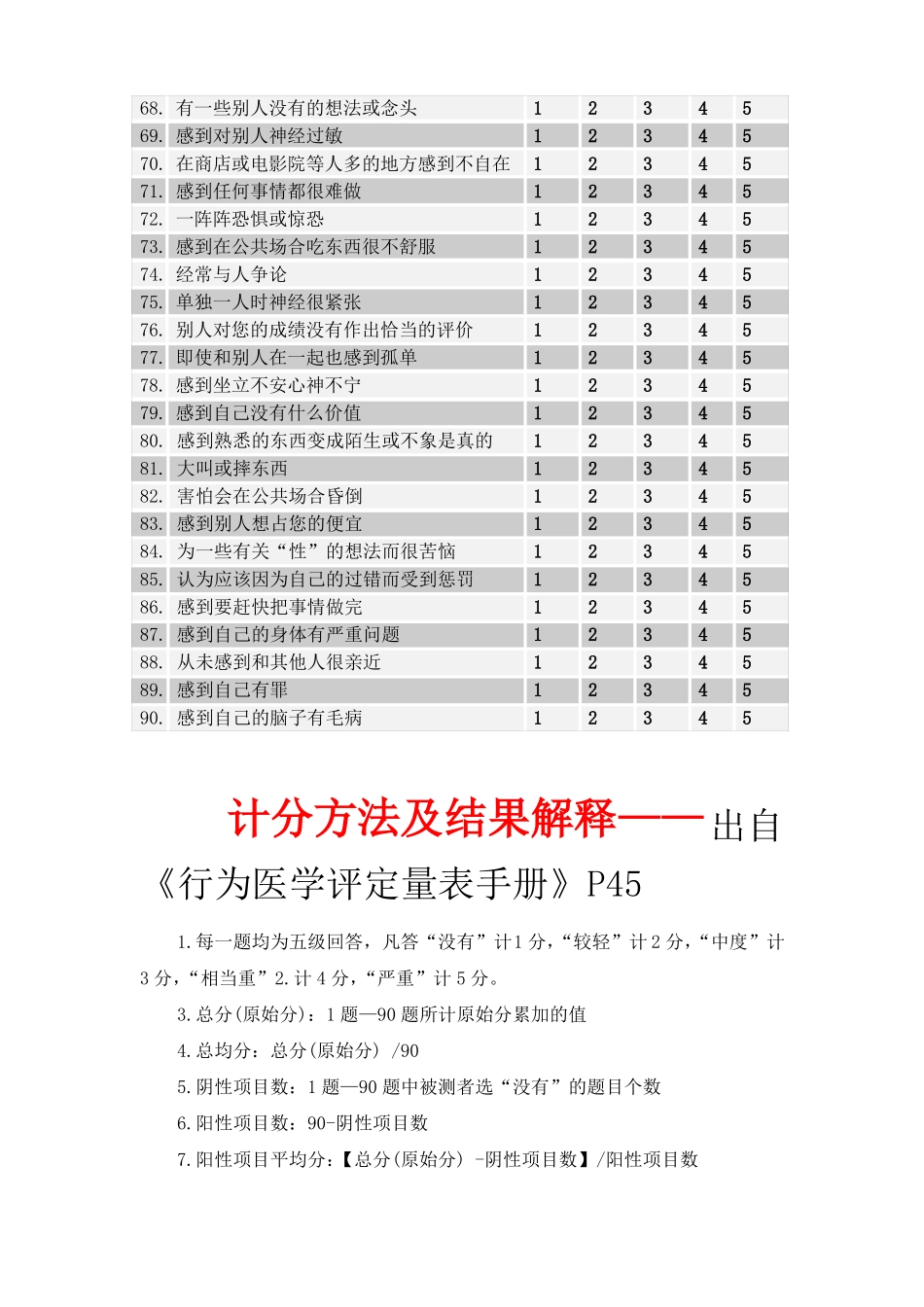 90项症状清单SCL90量表详细说明_第3页