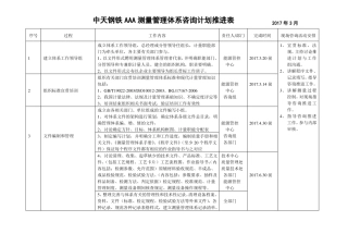AAA测量管理体系推进计划表