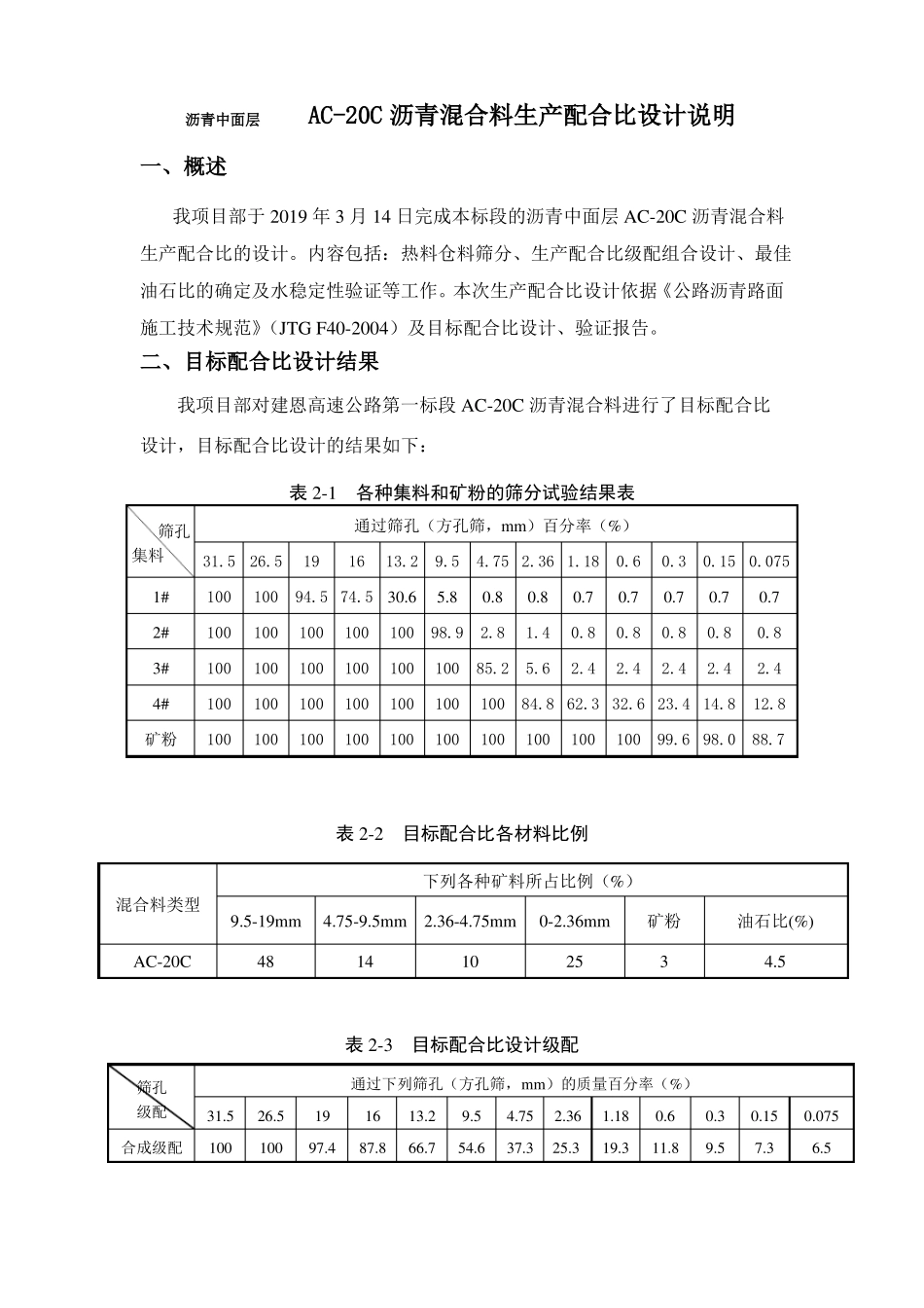 AC-20C生产设计说明沥青混合料配比报告_第2页