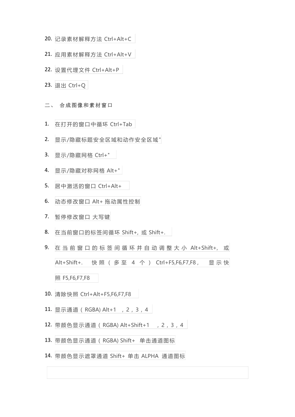 AE常用快捷键大全_第2页