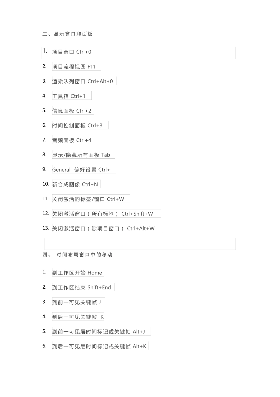 AE常用快捷键大全_第3页