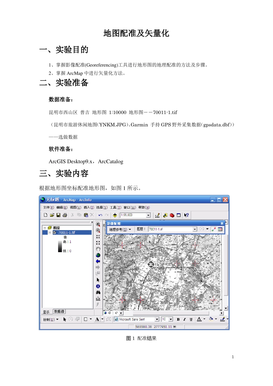 Arcgis操作基础ArcMap地图配准及矢量化_第1页