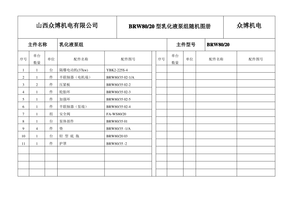 BRW80-20型乳化液泵组随机图册_第3页