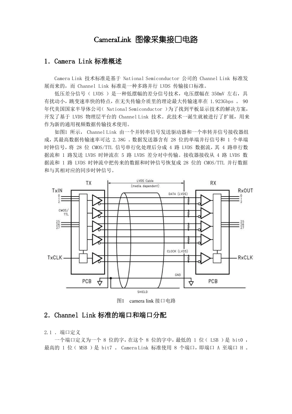 CameraLink图像采集接口电路1详解_第1页