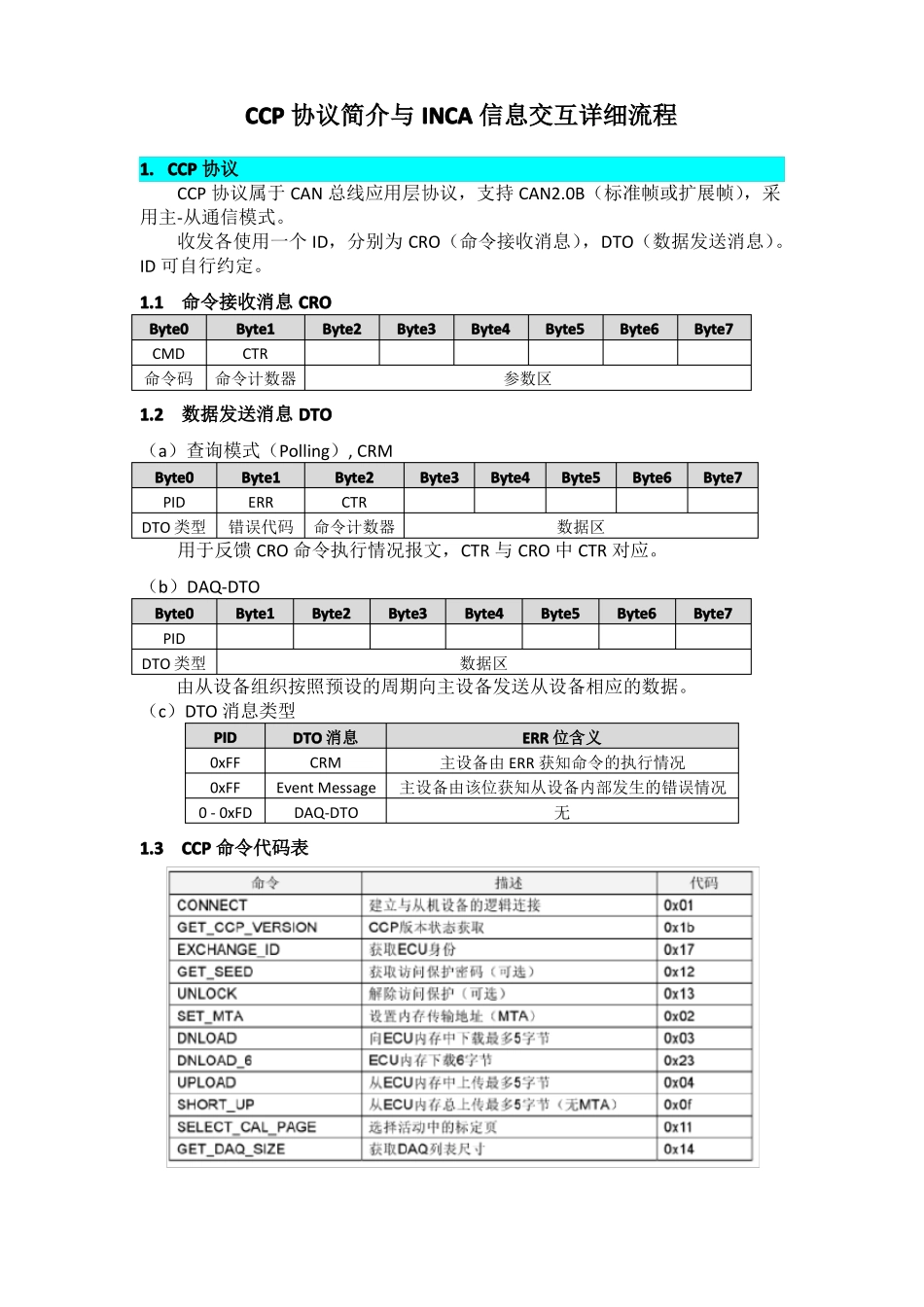 CCP协议简介与INCA信息交互详细流程_第1页