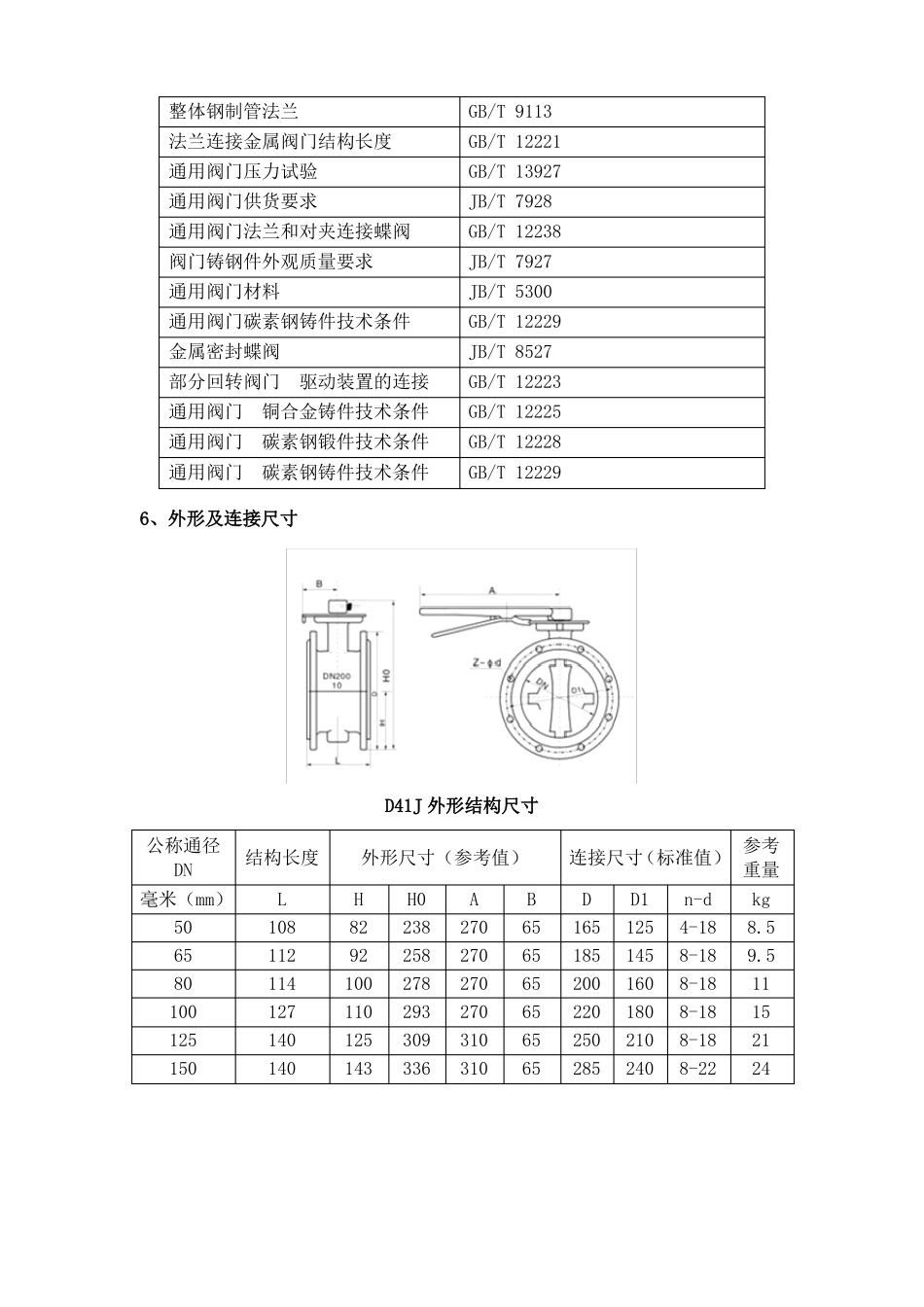 D341、D941、D641型蝶阀技术说明_第2页