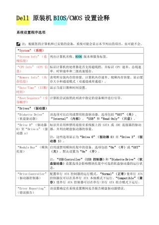 Dell_原装机BIOS_CMOS设置诠释