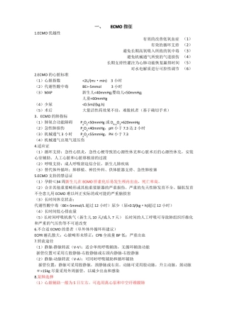 ECMO上机及撤离指征和并发症处理
