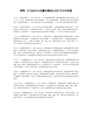 EVE矿石分布地图详解