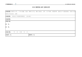 GMP新增附录自检记录——实用版