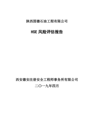 HSE风险评价报告