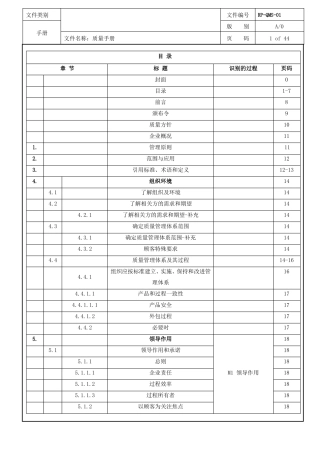 IATF16949-2016版-质量手册过程方法