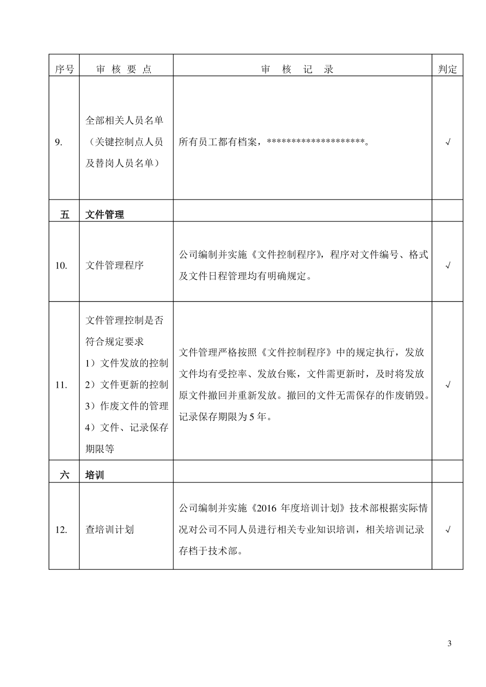 IP非转基因管理体系内审检查表_第3页