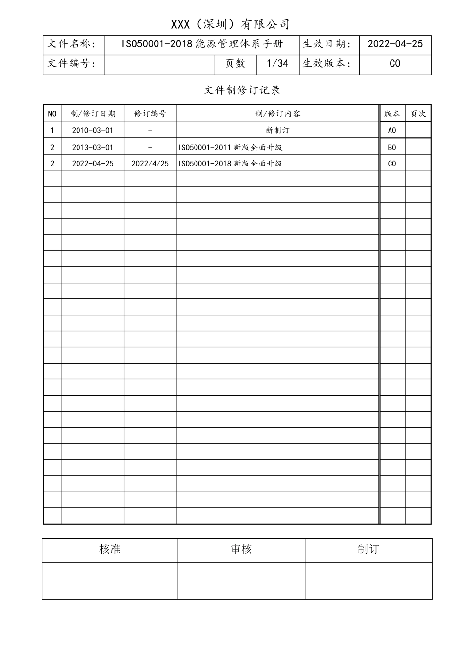 ISO50002018能源管理体系手册_第1页